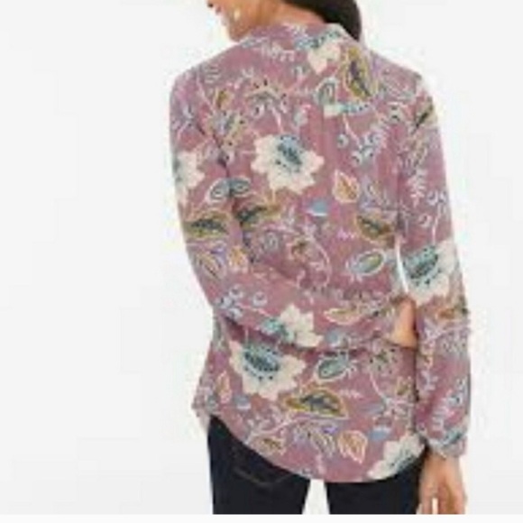 Chico's Elegant Floral Fabric in Brown and Blue - Picture 2 of 10